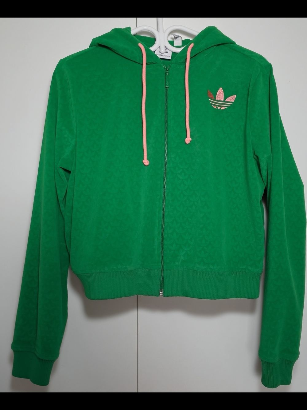 adidas Green Trefoil Hoodie with Black Logo Tag